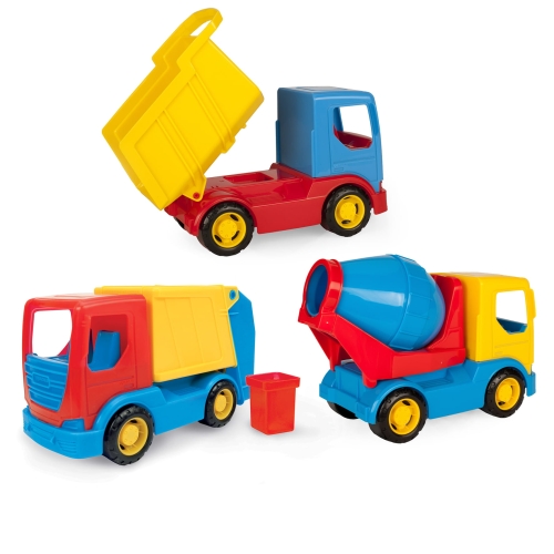 Tech Truck Zestaw Śmieciarka, Betoniarka i Wywrotka 